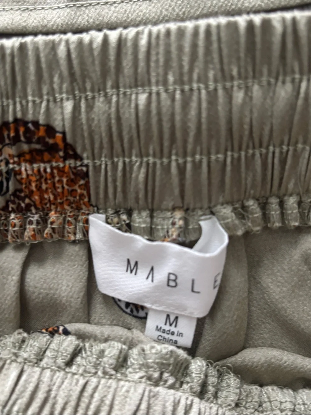 MABLE NWT Size Medium Olive Green Cheetah Print Short Set